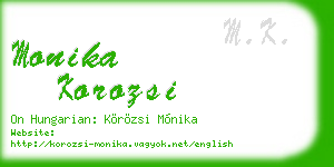 monika korozsi business card